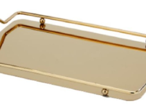 Metallic heavy vanity gold tray