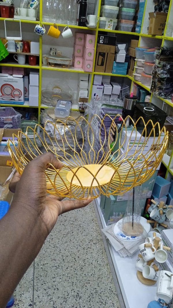 Gold fruit basket