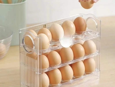 Transparent flip egg box