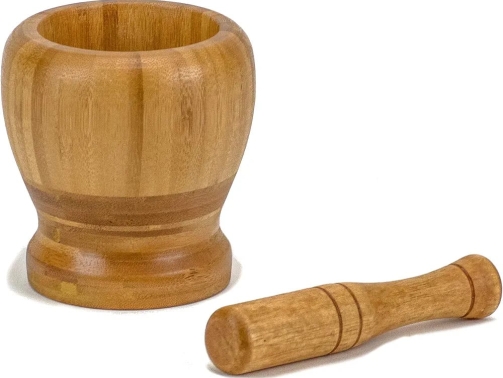 Premium bamboo mortar and pestle set