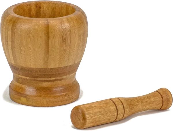 Premium bamboo mortar and pestle set