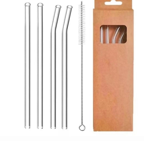 Reusable glass straws