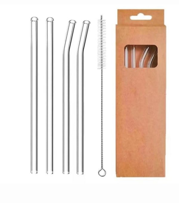 Reusable glass straws