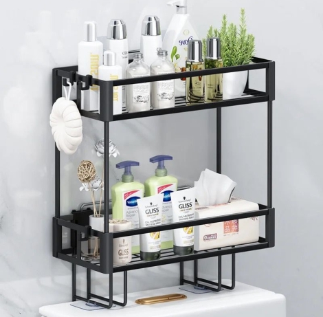 2 tier Space saving over the toilet storage rack