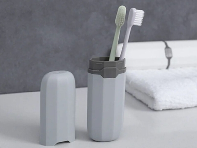 Travel portable toothbrush toothpaste holder