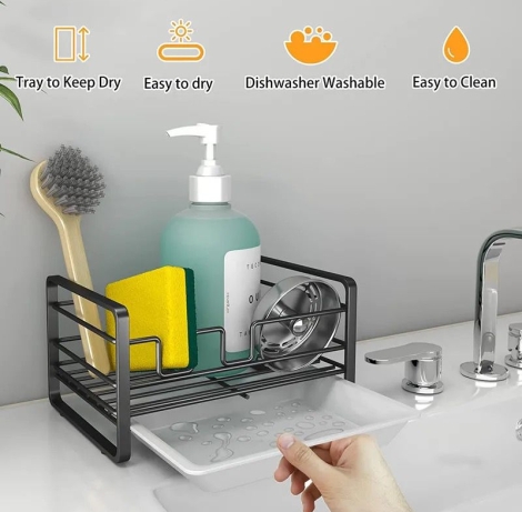 Sink caddy with draining tray