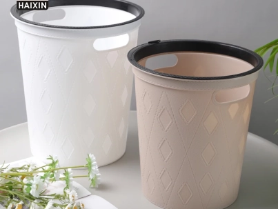 Round faux material Dustbin