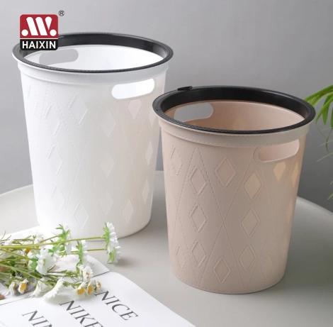 Round faux material Dustbin