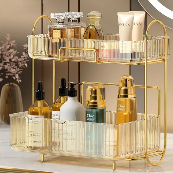 Acrylic Double layer cosmetic organizer