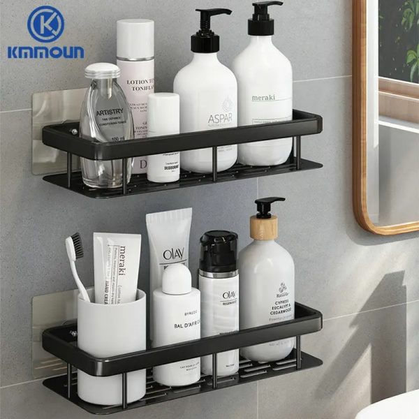 Rectangular shelf with adhesive stickers