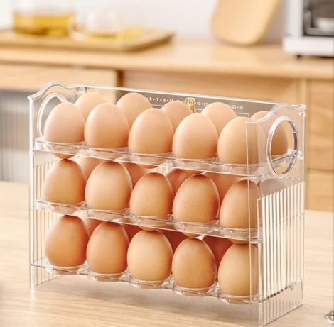 Transparent flip egg box