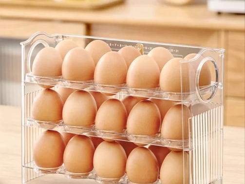 Transparent flip egg box