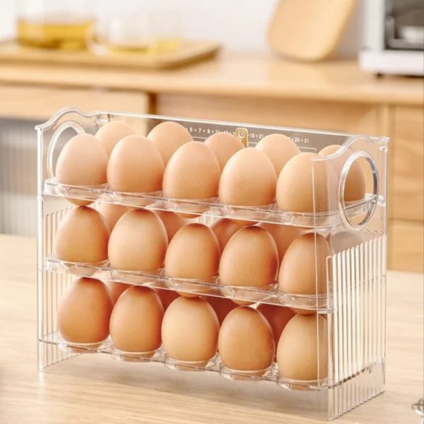 Transparent flip egg box