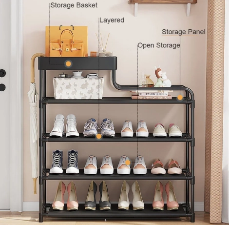 Simple entry shoe rack