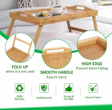 Foldable Bamboo Breakfast Tray