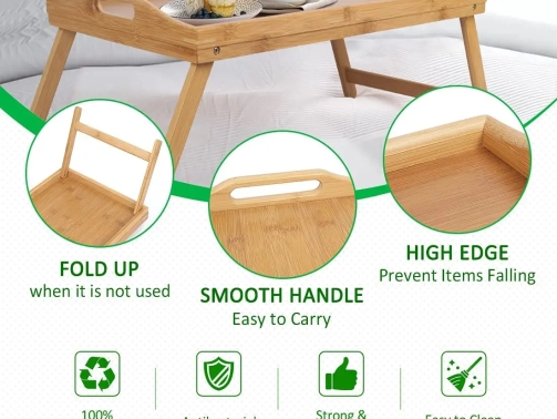 Foldable Bamboo Breakfast Tray