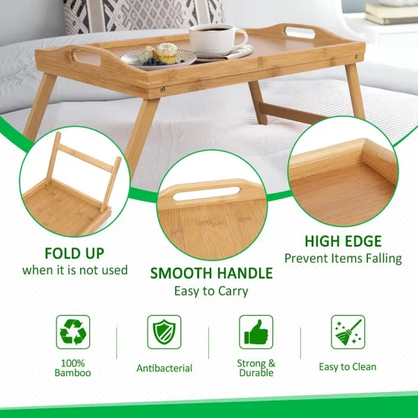 Foldable Bamboo Breakfast Tray