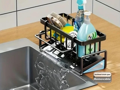 Multifunctional sink sponge detergent storage rack