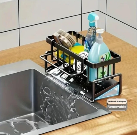 Multifunctional sink sponge detergent storage rack