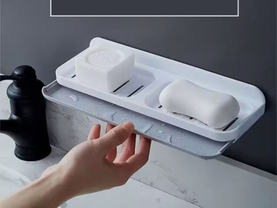 Wall mounted bathroom soap dish