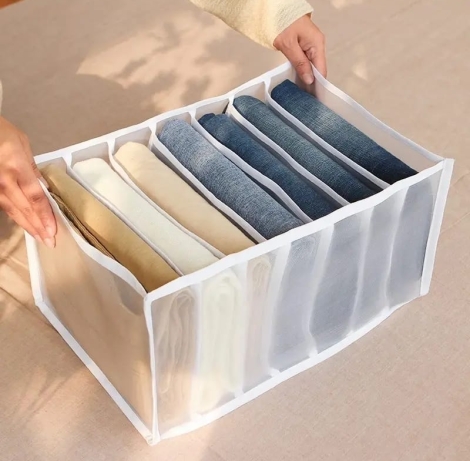 7 grid Mesh jeans organiser