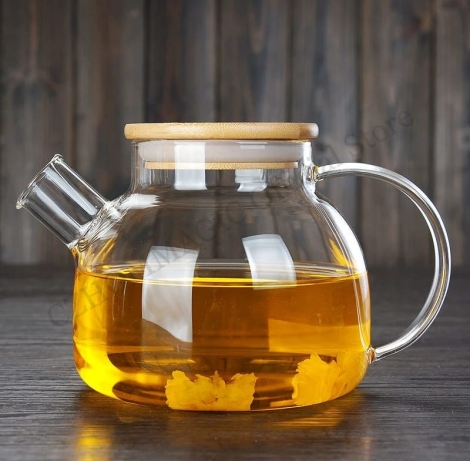 1 litre clear glass teapot