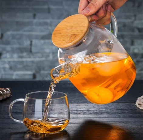 1.8 litres glass teapot